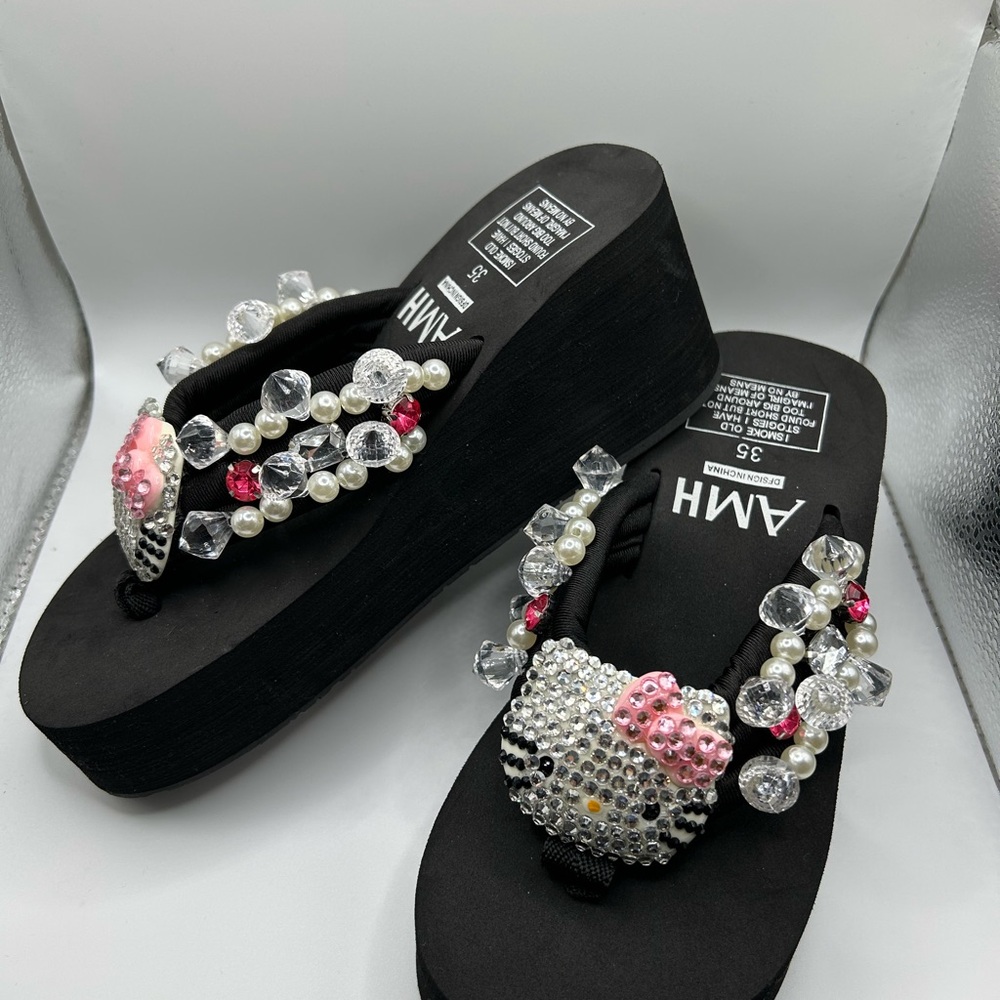 Hello Kitty y2k embellished platform sandals